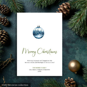 Minimalist winter scene Christmas invitation