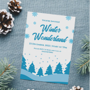 Minimalist Winter Wonderland Party Invitation