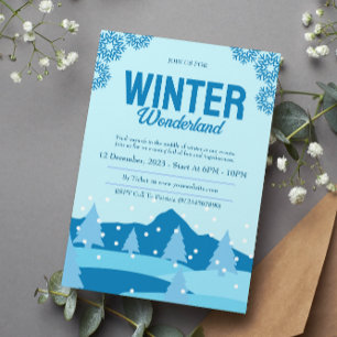 Minimalist Winter Wonderland Party  Invitation