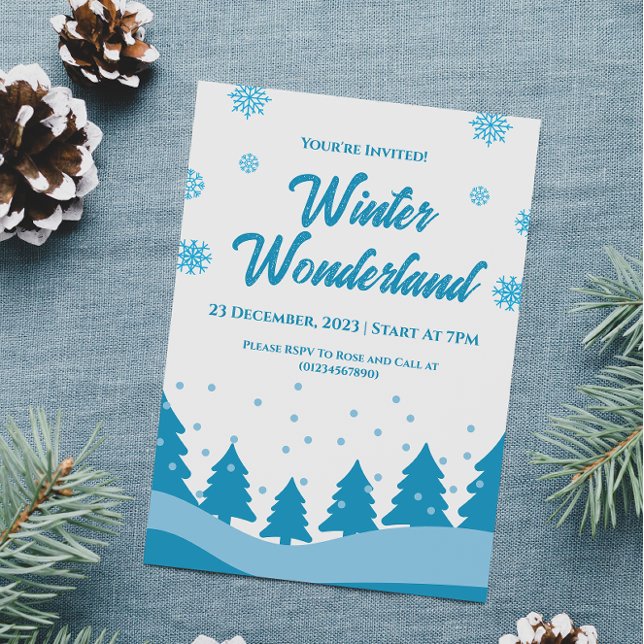 Minimalist Winter Wonderland Party Invitation (Creator Uploaded)