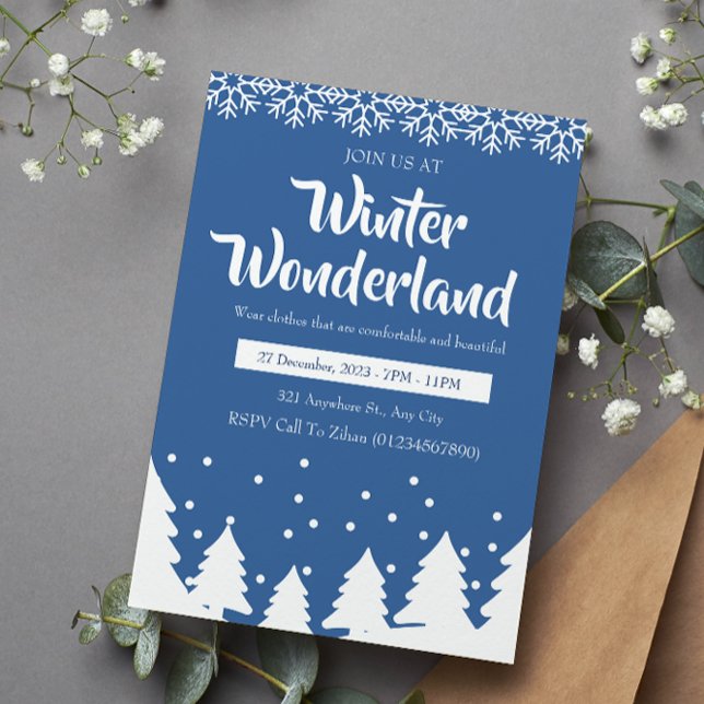 Minimalist Winter Wonderland Party Invitation (Creator Uploaded)