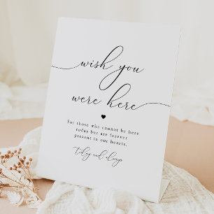 Minimalist Wish You Were Here Wedding Pedestal Sign