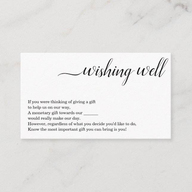 Minimalist Wishing Well Card - Wedding Invitation (Front)