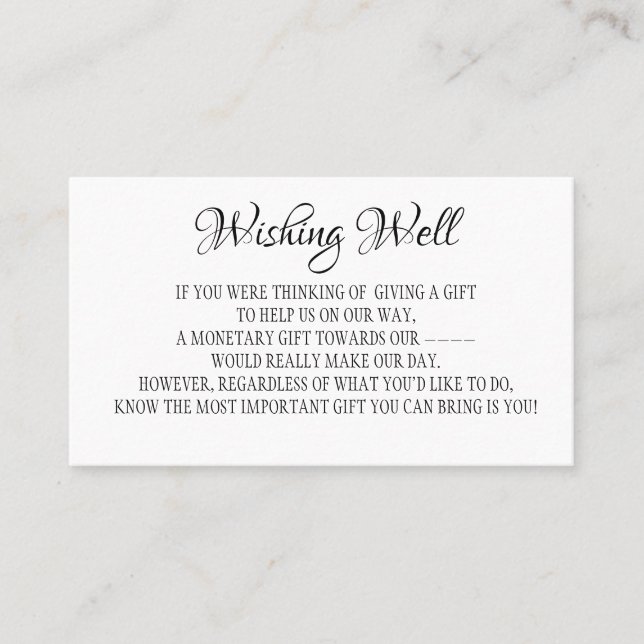 Minimalist Wishing Well for Wedding Invitation (Front)