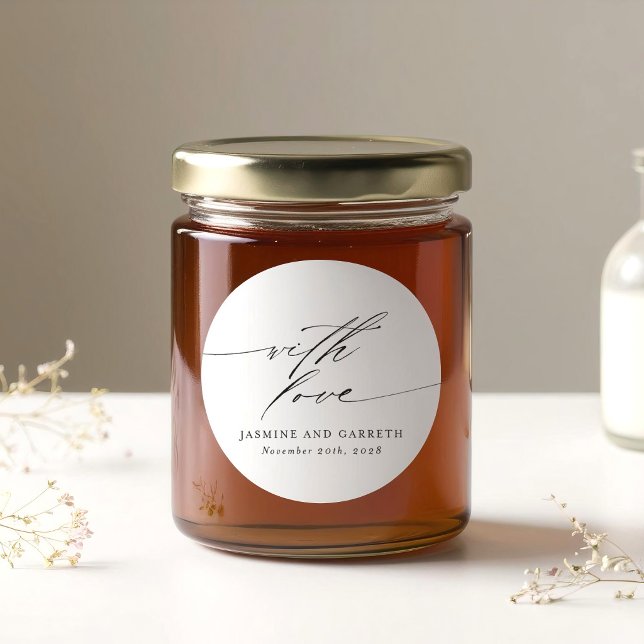 Minimalist With Love Wedding Sticker and Label (Creator Uploaded)