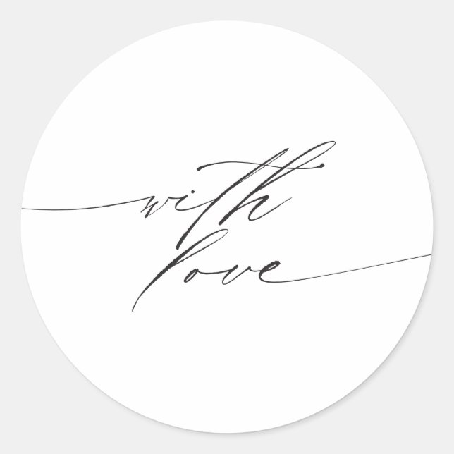 Minimalist With Love Wedding Stickers Labels (Front)