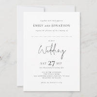 Minimalist with Space for Guest Name QR Wedding