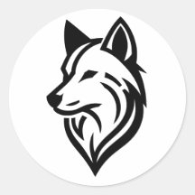Minimalist Wolf Face Silhouette