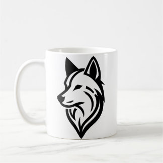 Minimalist Wolf Face Silhouette Coffee Mug