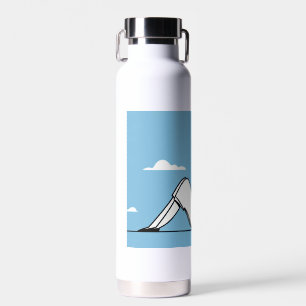 Minimalist Woman and Dog Illustration Water Bottle
