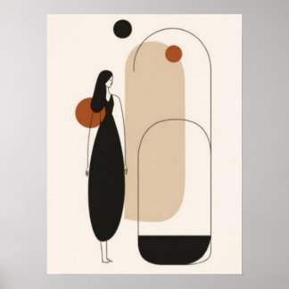 Minimalist Woman & Architectural Abstract Wall Art