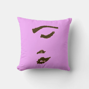 Minimalist Woman Lady Face Sketch Cushion Pillow