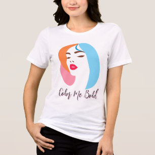 Minimalist Woman with Colourful Hair Tri-Blend Shirt