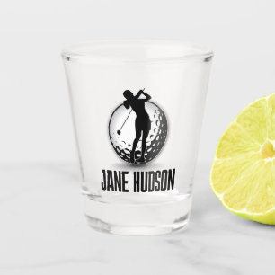 Minimalist Women Golf Monogram Design Shot Glass