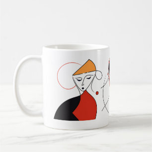Minimalist Women In Abstratc Line Coffee Mug