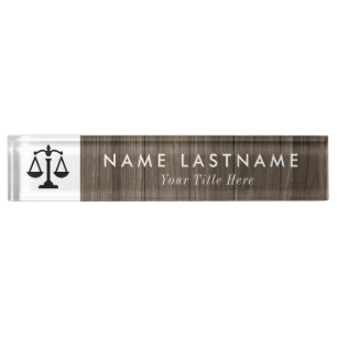  Minimalist wood Attorney  Nameplate