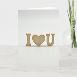 Minimalist Wooden I Love You Card