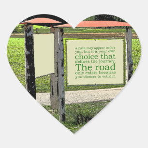 Minimalist Wooden Outdoor Sign Art Heart Sticker