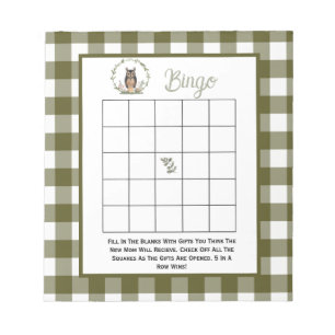 Minimalist Woodland BIngo game Notepad