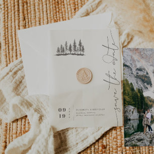 Minimalist Woodland Elegance Save the Date Vellum Invitations