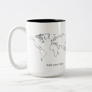 Minimalist World Map Mug – Modern Travel Aesthetic