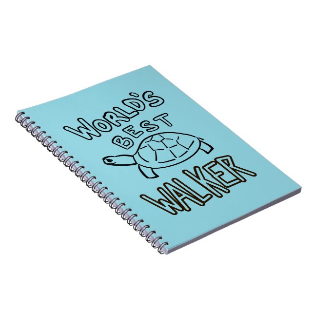 Minimalist World’s Best Walker Turtle Line Art Notebook (Right Side)