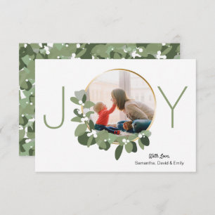 Minimalist Wreath   Joy   Christmas Photo Card