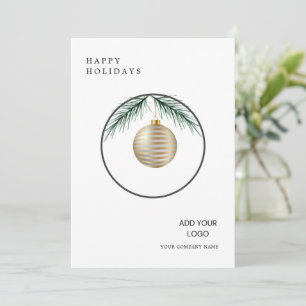 Minimalist Wreath Modern Corporate Christmas Holiday Card