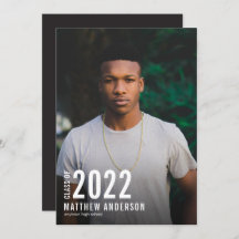 Minimalist Year Photo Graduation Announcement