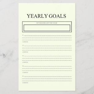 Minimalist Yearly Goals Tracker Annual Planner  Flyer