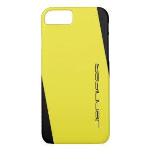 Minimalist Yellow and Black, Name iPhone 8/7 Case