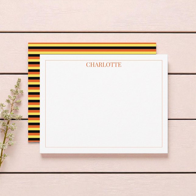 Minimalist Yellow & Black Stripes Classic Chic Card (Creator Uploaded)
