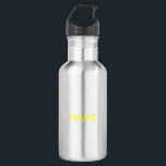 Minimalist yellow Custom name text 532 Ml Water Bottle<br><div class="desc">Minimalist yellow Custom name text stainless steel water bottle</div>