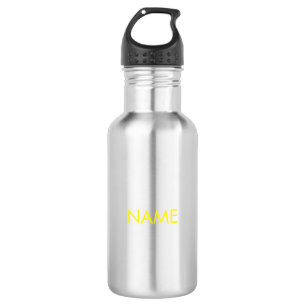 Minimalist yellow Custom name text 532 Ml Water Bottle