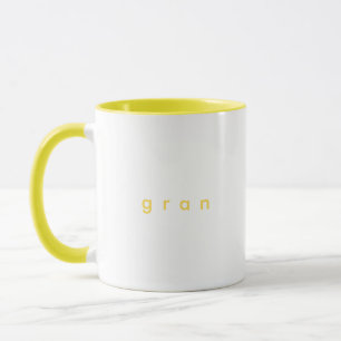 Minimalist Yellow Custom Text Gran White Mug