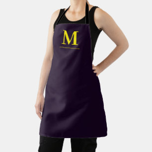 Minimalist yellow elegant sophisticated monogram apron