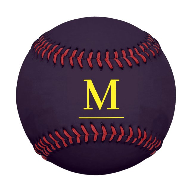 Minimalist yellow elegant sophisticated monogram baseball (Front)