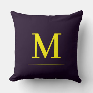 Minimalist yellow elegant sophisticated monogram cushion
