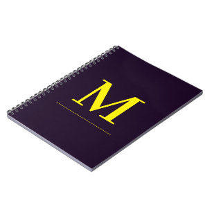 Minimalist yellow elegant sophisticated monogram notebook