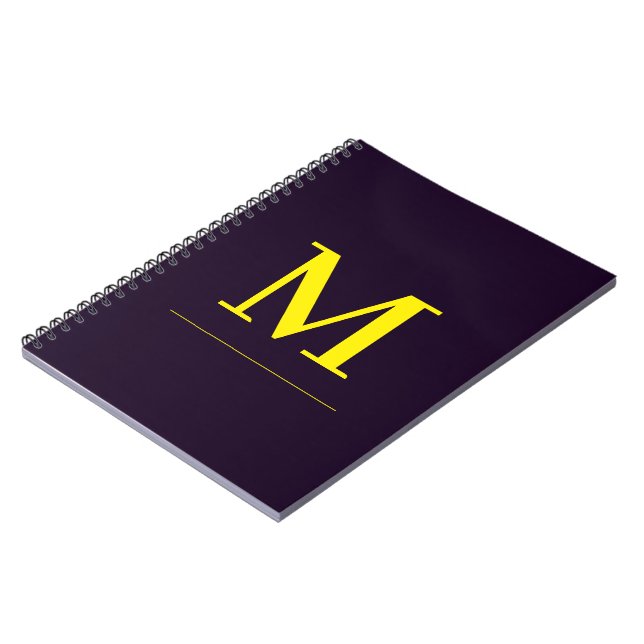 Minimalist yellow elegant sophisticated monogram notebook (Left Side)