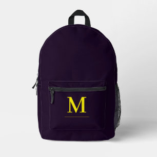 Minimalist yellow elegant sophisticated monogram printed backpack