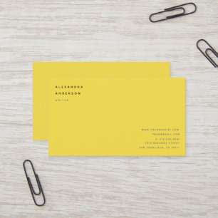 Minimalist Yellow Professional Business Card