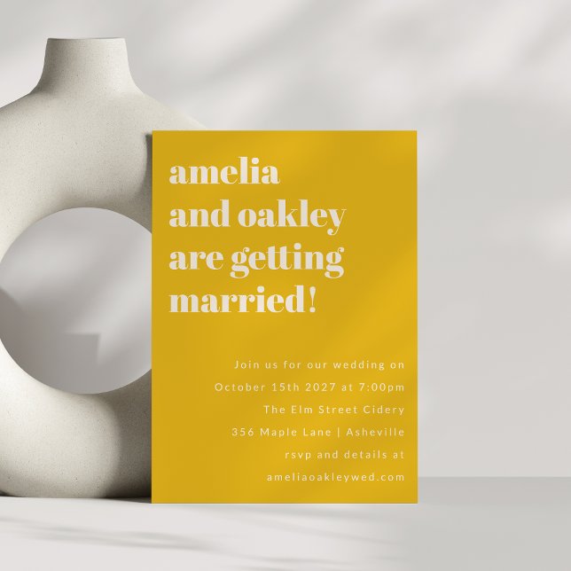 Minimalist Yellow Retro Simple Wedding Website Invitation (Creator Uploaded)
