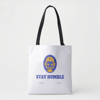 Minimalist Yellow Robot Mascot Circular Emblem Tote Bag