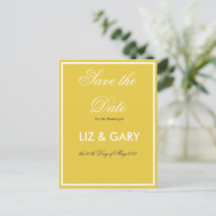 Minimalist Yellow- Save the Date Postcard