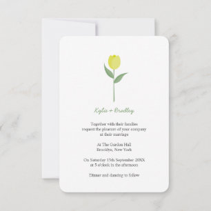 Minimalist Yellow Tulip Invitation