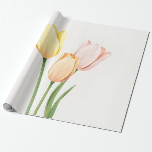 Minimalist Yellow Tulip Spring Gift Wrap
