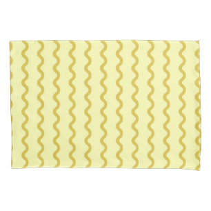 Minimalist Yellow Wavy Stripe Modern Bedding  Pillowcase