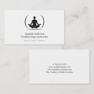 Minimalist Yoga Instructor Clean & Elegant Design Business Card