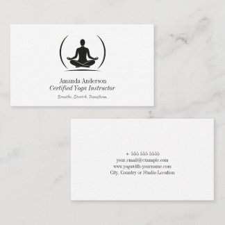Minimalist Yoga Instructor Clean & Elegant Design Business Card